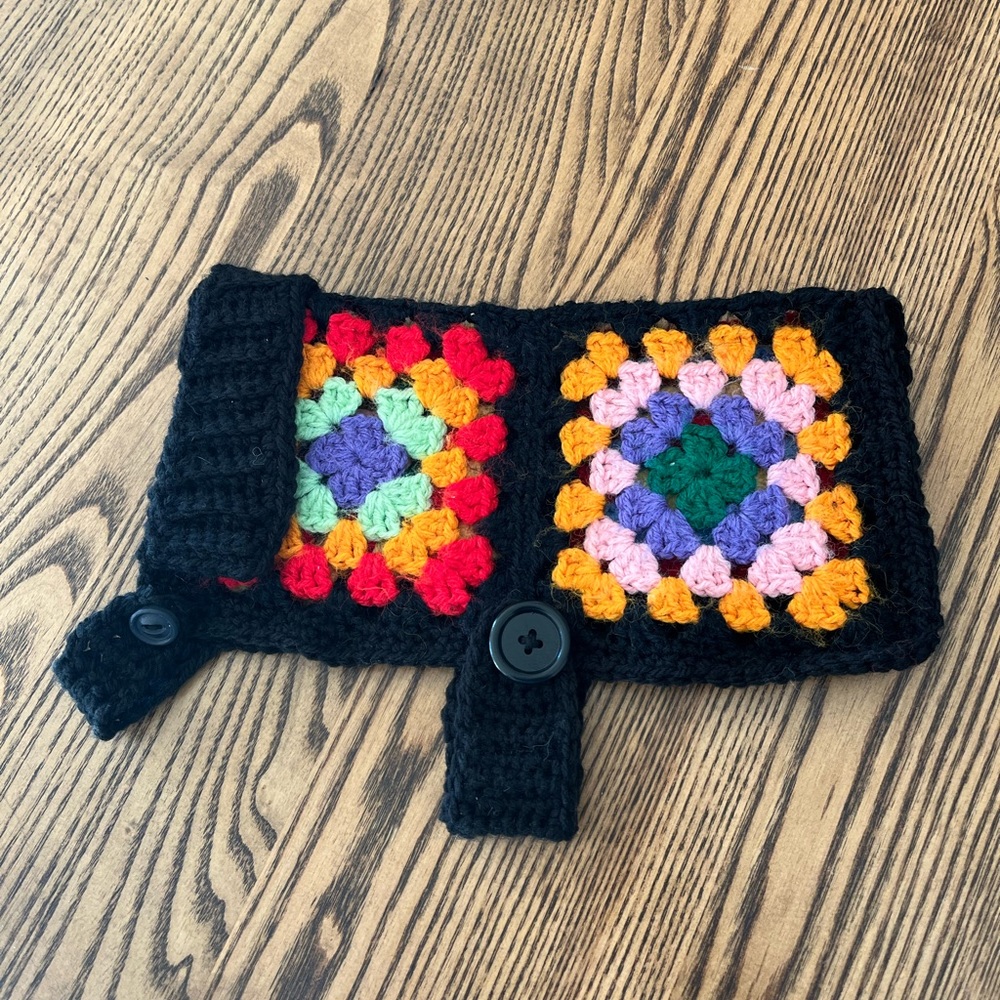 Granny square dog coat size small